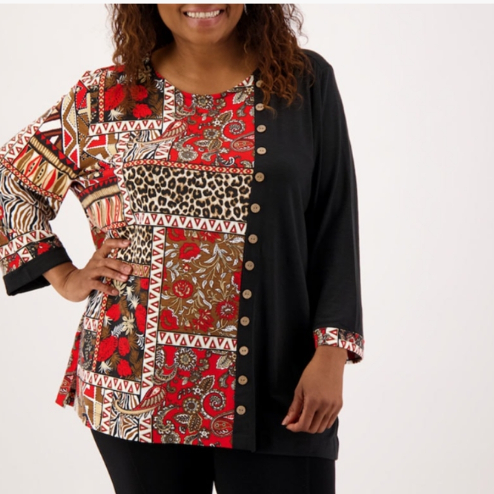 Woman patchwork pattern top